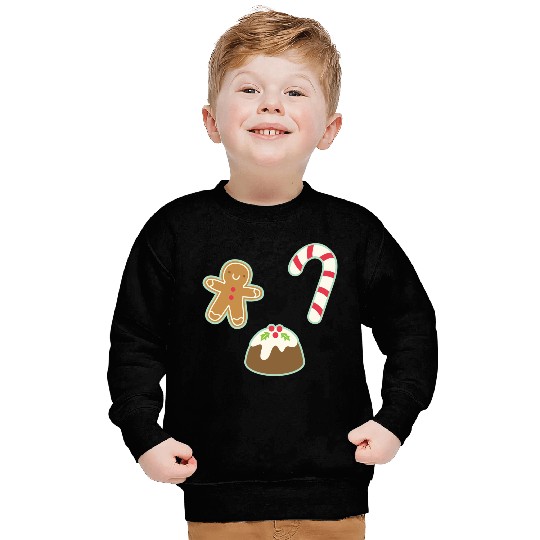 Cute Gingerbread Man Candy Cane and Christmas Sweatshirts