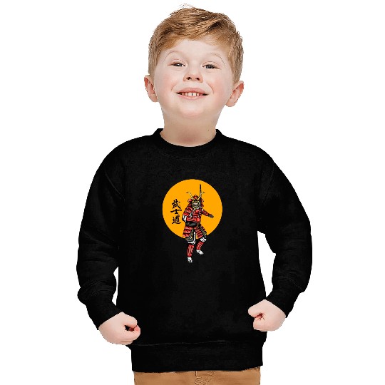 Japanese samurai warrior yellow mask Sweatshirts