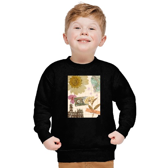 Vintage flower architecture aesthetic collage Sweatshirts