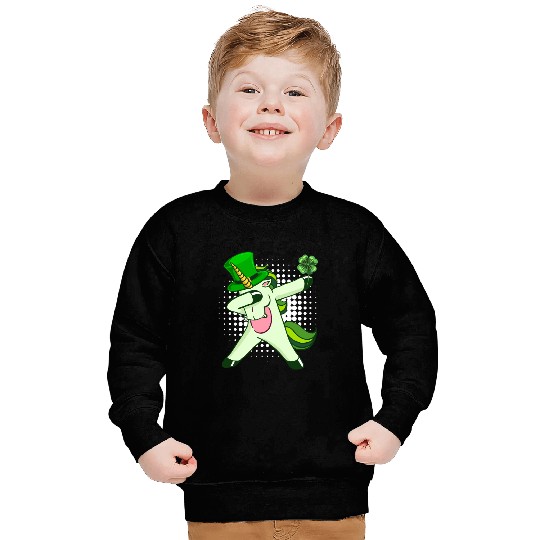 Dabbing unicorn shamrock St. Patrick's Day Sweatshirts