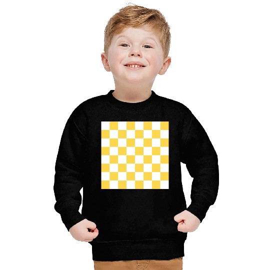 Yellow checker rectangle background. Sweatshirts