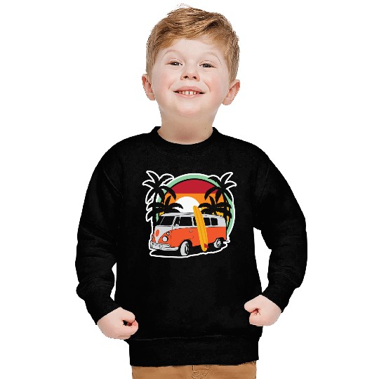 Summer Surfer Beach Hippie Van Surfboard Sweatshirts