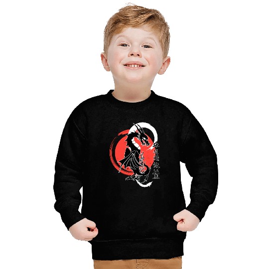 Black dragon, red moon Sweatshirts