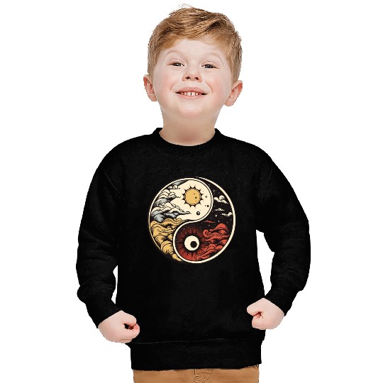 Sun and moon yin yang Sweatshirts