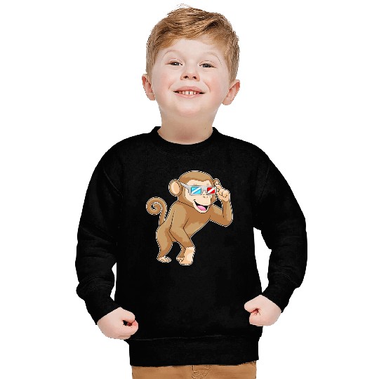 Monkey With Glasses Funny Animal Sweatshirts
