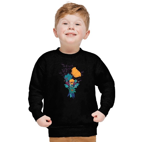 Vector Tattooed Art Flower Design. Sweatshirts