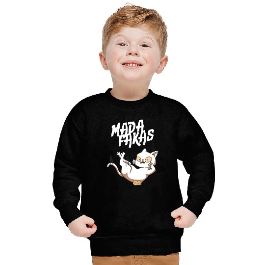 Clumsy Cat I Madafakas I White Cat Sweatshirts