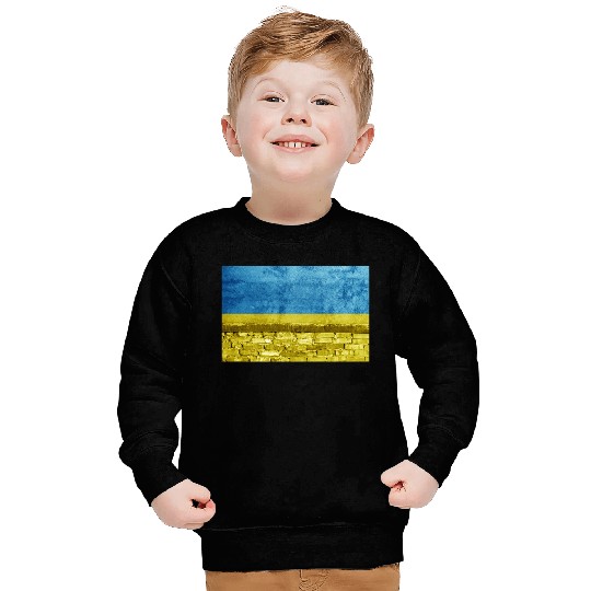 Brick wall with Ukraine flag Sweatshirts