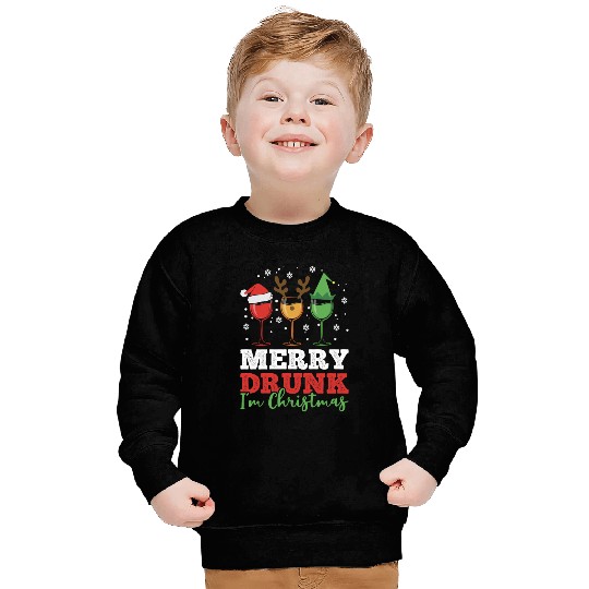 Wine Drinking Pajama Merry Drunk I'M Sweatshirts