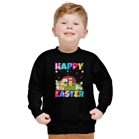Camper Van Happy Easter Camper Van Easter Sunday Sweatshirts