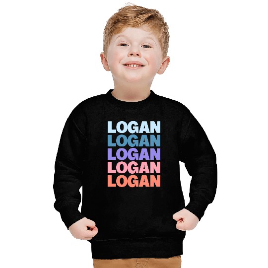 Modern Repeated Text Logan Sweatshirts