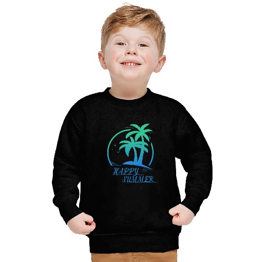Happy Summer Short Sleeve Sweatshirts