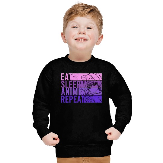Anime Sweatshirts Eat Sleep Anime Repeat Anime