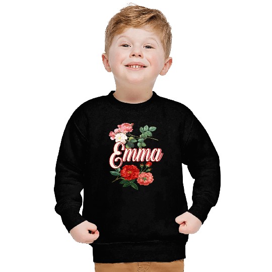 Emma Name With Flowers Sweatshirts