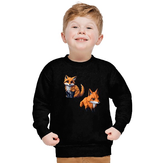 Tangram Fox Stickers Sweatshirts