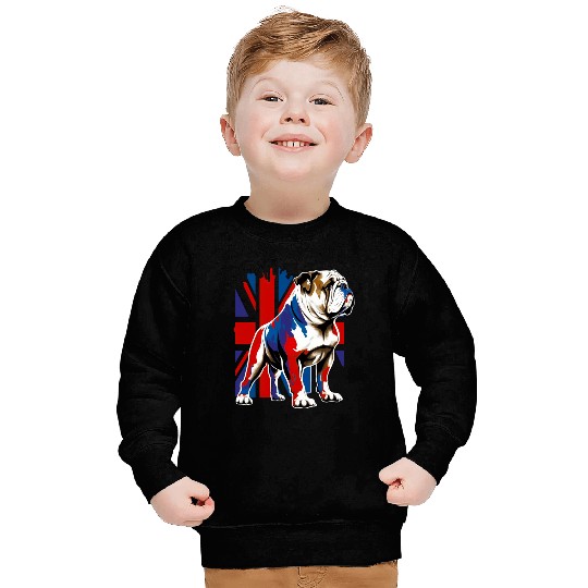 British Bulldog With Union Jack Flag King Charles Sweatshirts