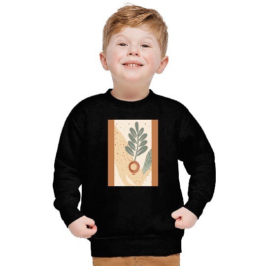 Abstract Flora Leaf Expression Sweatshirts