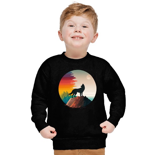 LGBTQIA+ Majestic wolf on the mountain top Sweatshirts