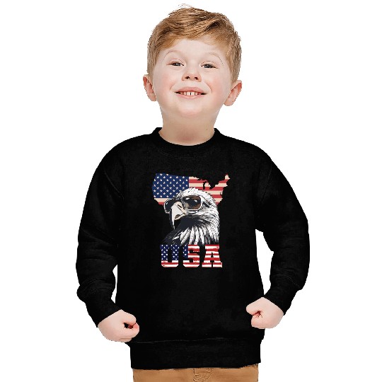 gift idea bald eagle american flag Sweatshirts