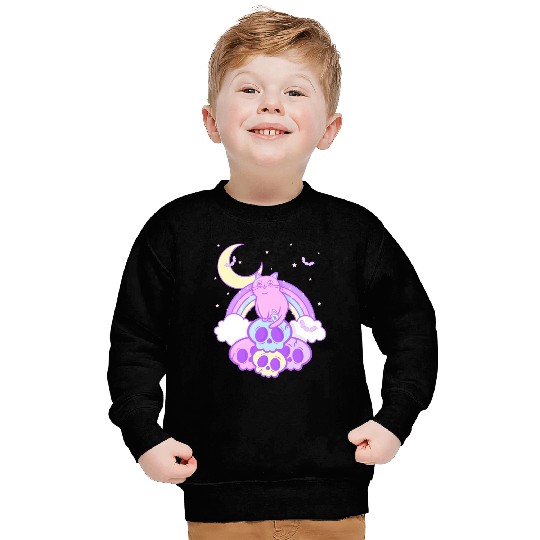 Pastel Goth Cat Skull Lover Cute Gothic Yami Sweatshirts