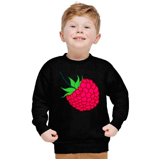 Raspberry red with green leaves Sweatshirts