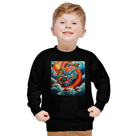 dragon pattern circle pentel color 4 Sweatshirts