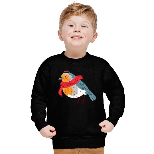 Robin With a Scarf Sweatshirts