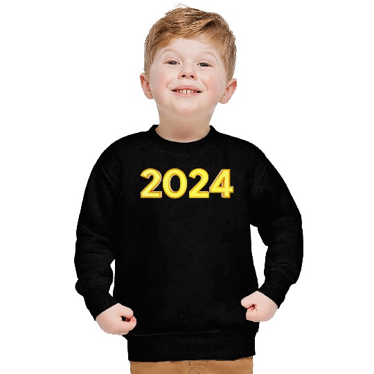Happy new year 2024 3D text gold render Sweatshirts