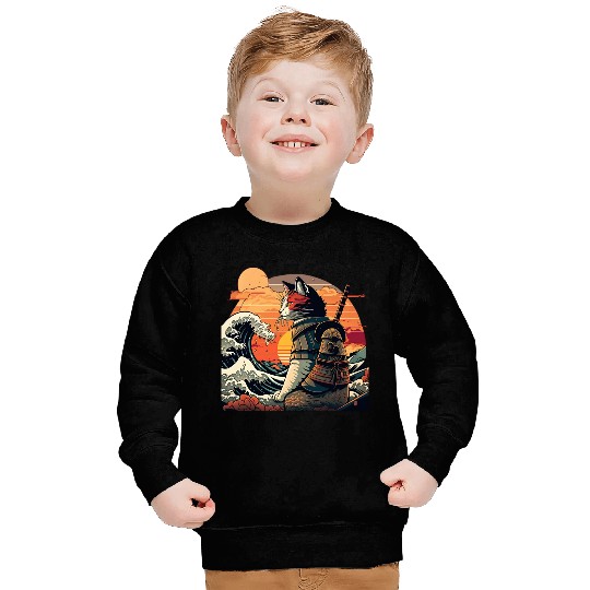 Samurai Cat vs The Great Wave Sweatshirts