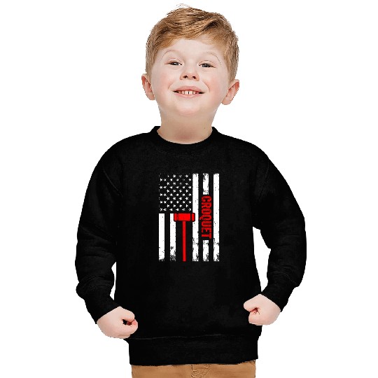 Croquet US Flag Croquet Player Sweatshirts