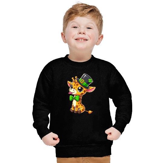St. Patrick's Day Giraffe: Cute Kawaii Style Sweatshirts