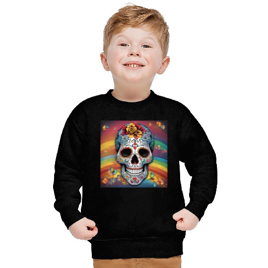 A Sugar Skull pastel colors & Rainbow Sweatshirts
