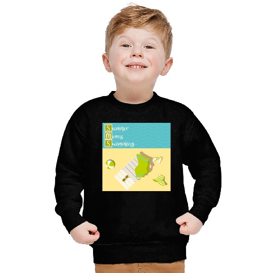 Summer means swimming beach scene Sweatshirts