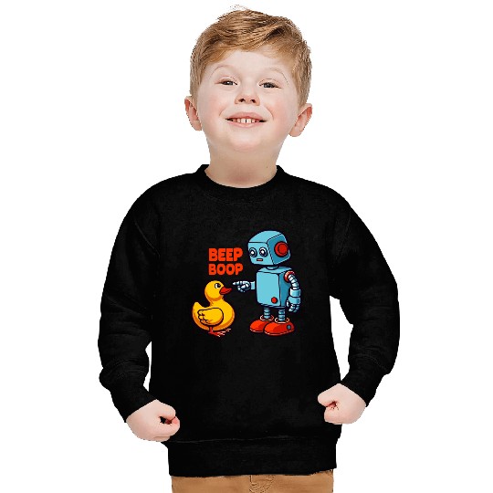 Beep Boop Robot With Duck Sweatshirts