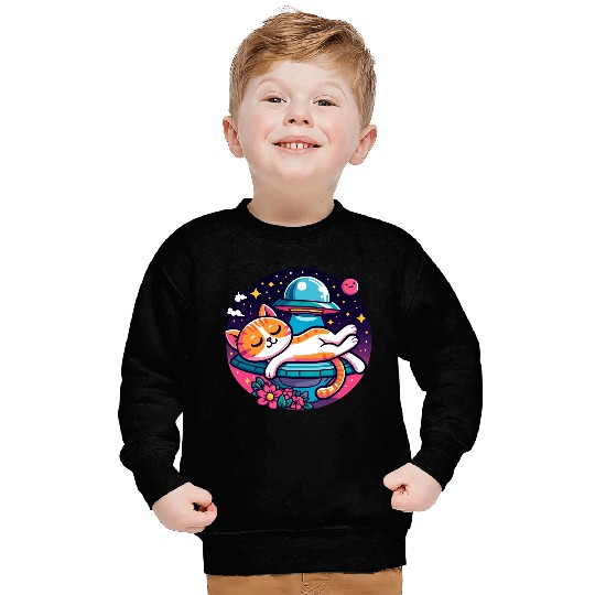 Sleepy Cat Stars Sweatshirts