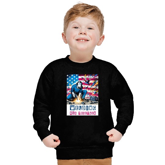 Welding USA Togehter Eagle USA Flag Sweatshirts