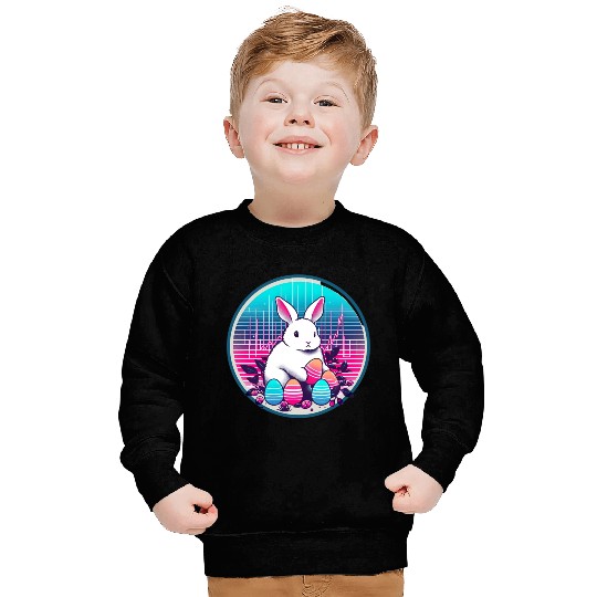 White Easter Bunny with Eggs Sweatshirts