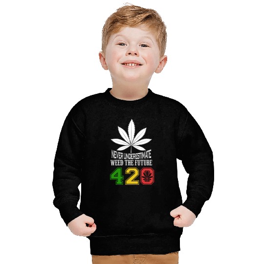 Chuckling 420 Future of Herb Weed Marijuana Design Sweatshirts