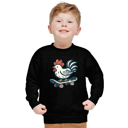Skateboarding Farm Chicken Sweatshirts