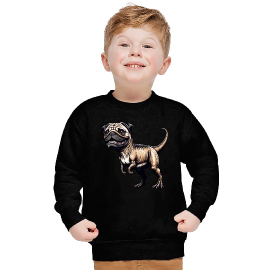 T-Rex & Pug Hybrid Cartoon Fun Sweatshirts