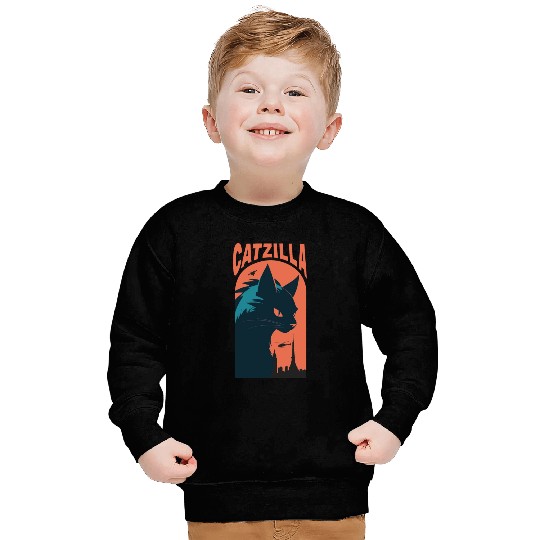 Catzilla king of Cat monster Sweatshirts