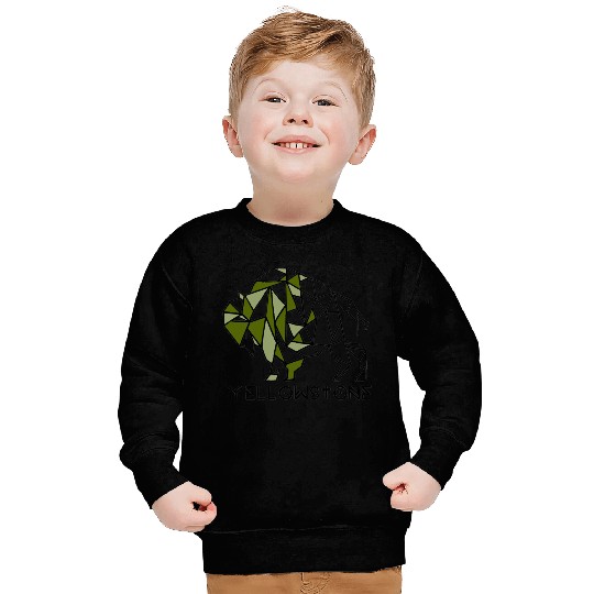 Army Green YStone Bison Design Sweatshirts