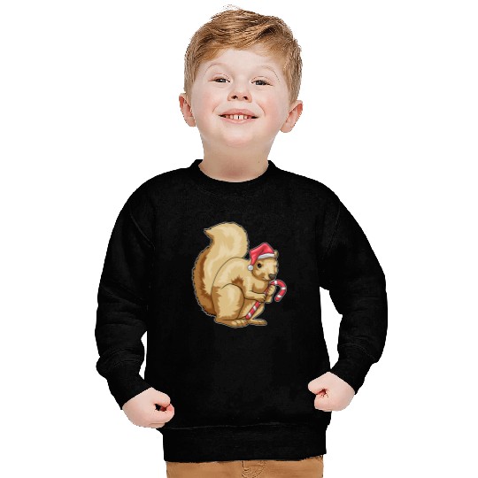Squirrel Christmas Candy cane Sweatshirts
