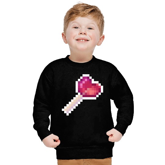 Pixel Art Sprite Cute Heart Lollipop Sweatshirts