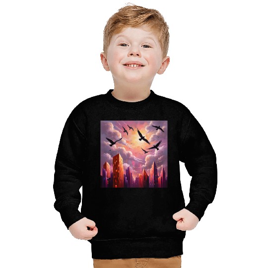 Geometric Twilight City Sweatshirts