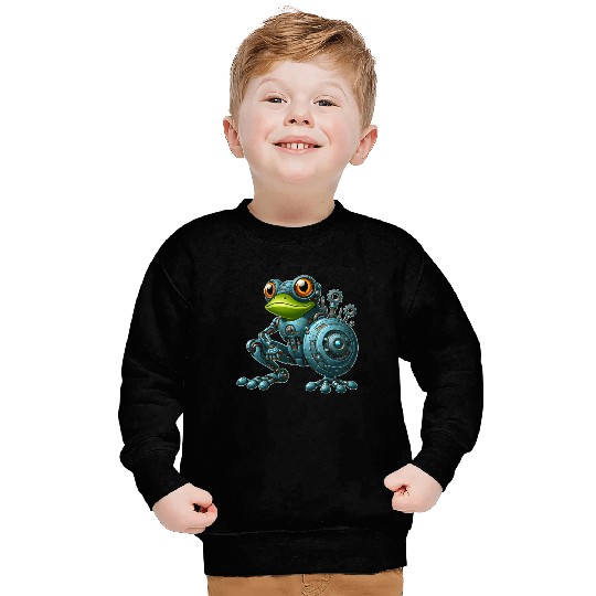 Cyborg Frog Toad Newt Robot Mech Design Sweatshirts