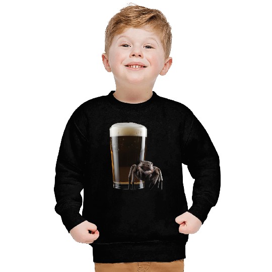 Spider Drinking Beer Realistic Sweatshirts