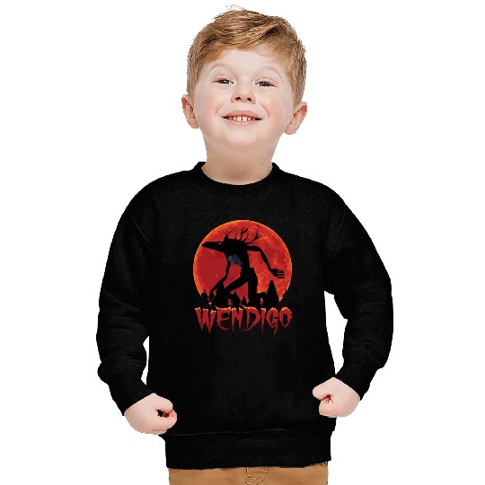 Cryptid Monsters Folk Wendigo Cryptid Creepy Sweatshirts