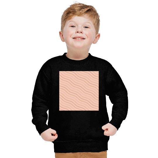 Peach and Brown Wavy Line Pattern Design Sweatshirts
