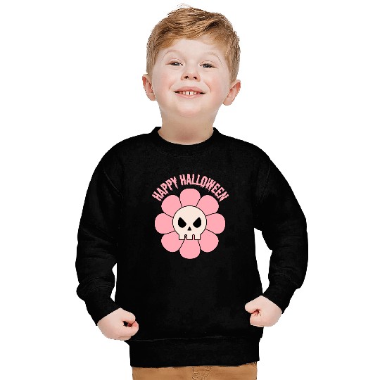 happy halloween flower skull pink and cute Sweatshirts